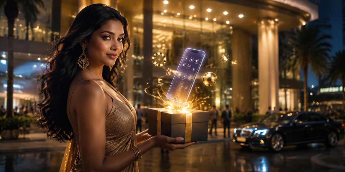 User interface preview showing slots and rummy games on mobile device in India